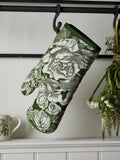 Burleigh Green Hibiscus single oven gloves - British product