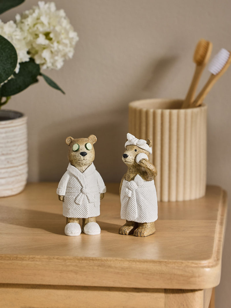 Bertie Bear natural spa ornaments set of 2 (British brand)