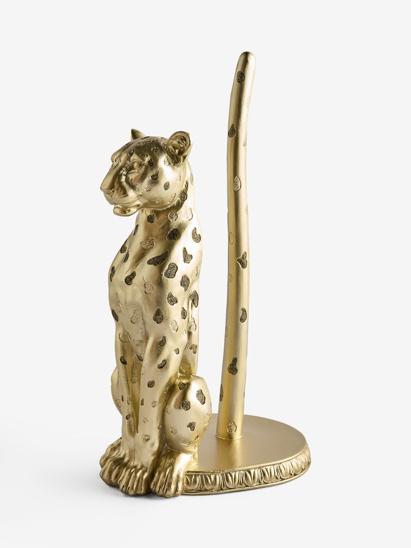 Gold Cheetah Floor Standing Toilet Roll Holder