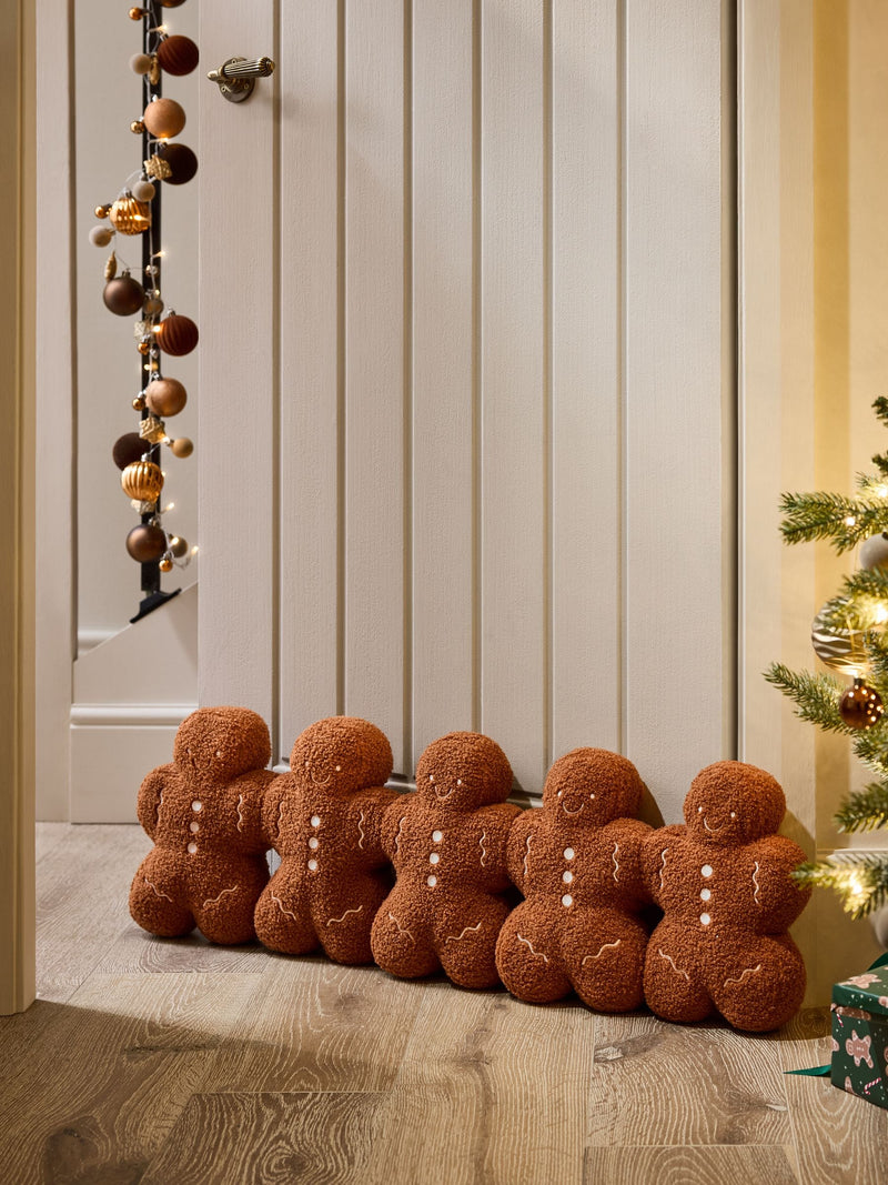 Natural Christmas Gingerbread Draught Excluder