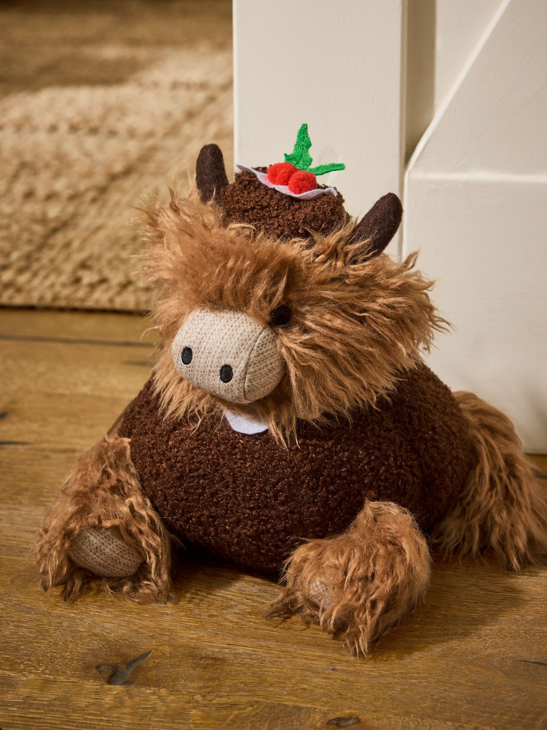 Brown Christmas Pudding Hamish The Highland Cow Doorstop