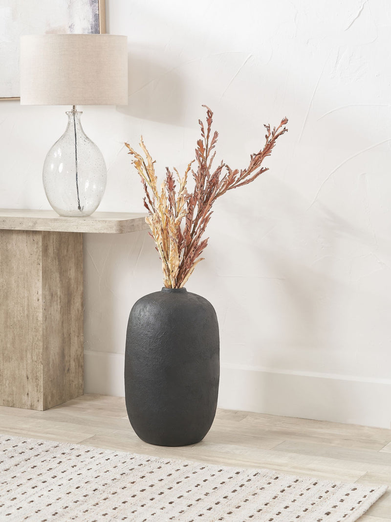 Pacific Lifestyle Black Fibrestone Decorative Vase Tall