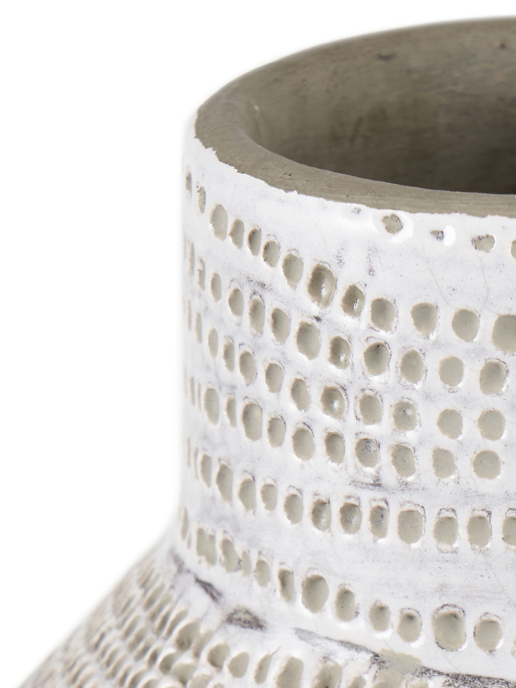 Pacific Lifestyle White Stoneware Dot Design Tall Vase