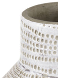 Pacific Lifestyle White Stoneware Dot Design Tall Vase