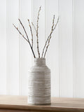 Pacific Lifestyle White Stoneware Dot Design Tall Vase