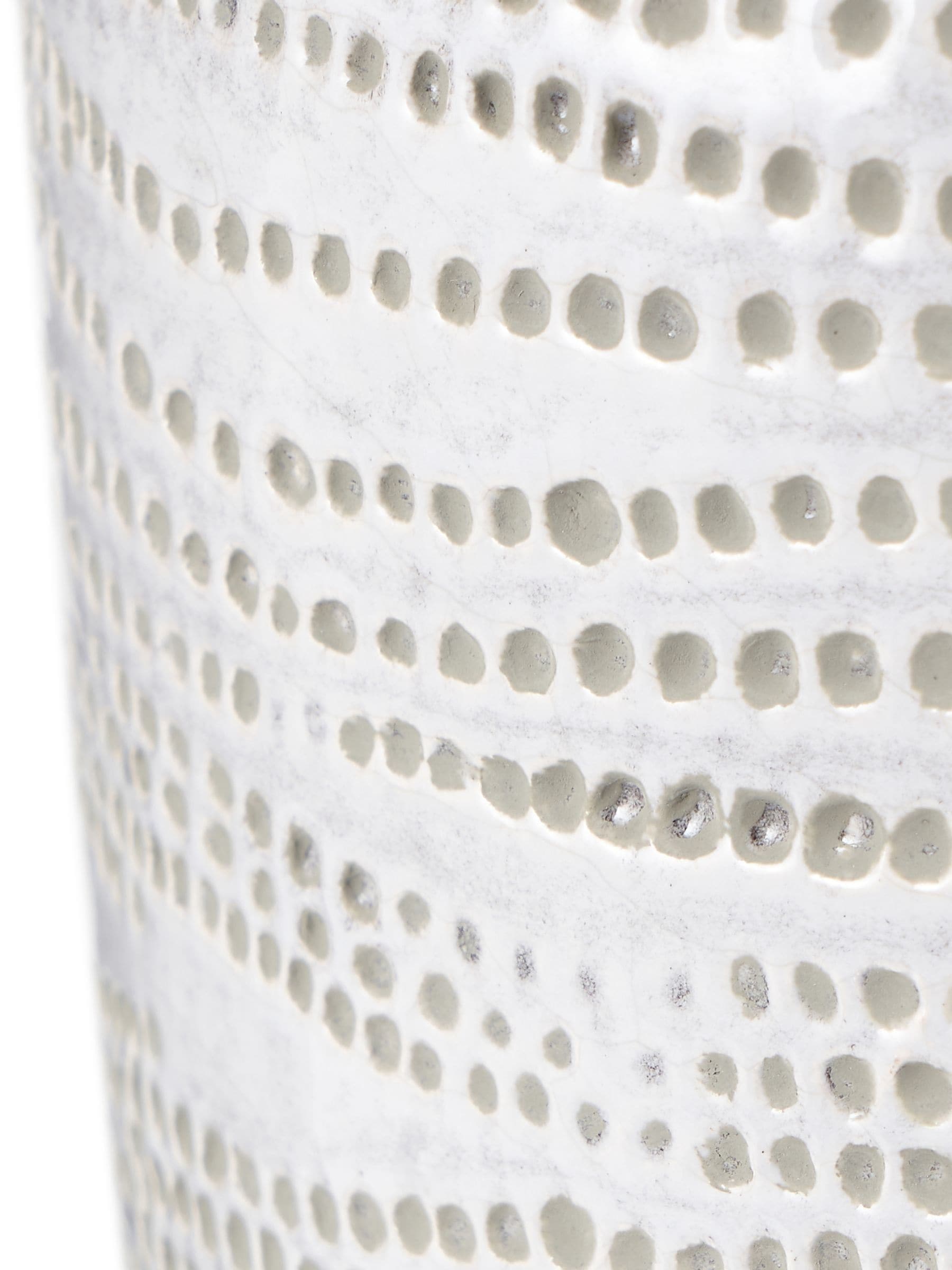Pacific Lifestyle white stoneware dot design vase 20cm, imported from the UK