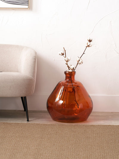 Pacific Lifestyle Orange Irregular Shaped Glass Vase 50cm