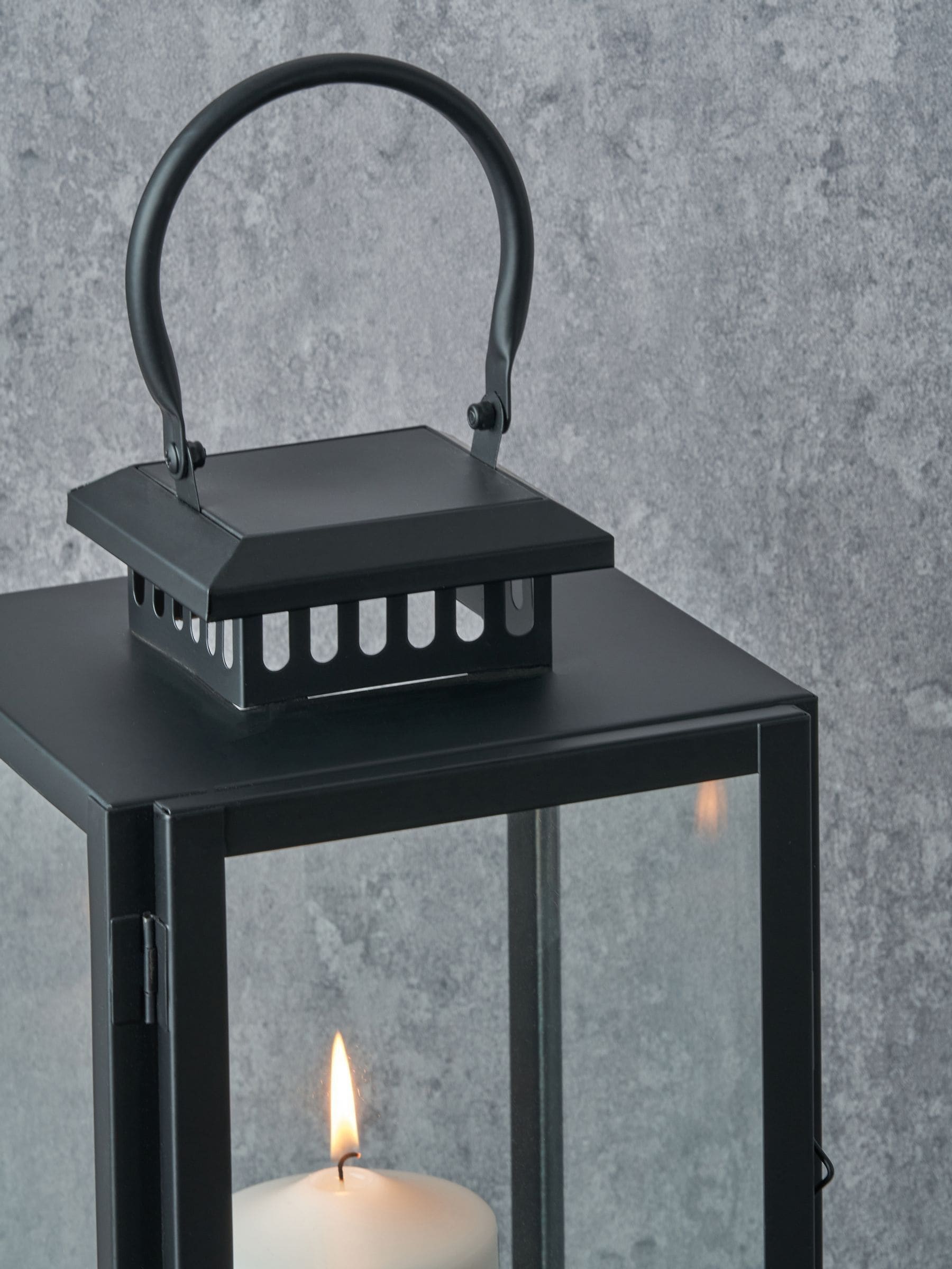 Pacific Lifestyle Black Glass Rectangular Large Lantern, imported from the UK