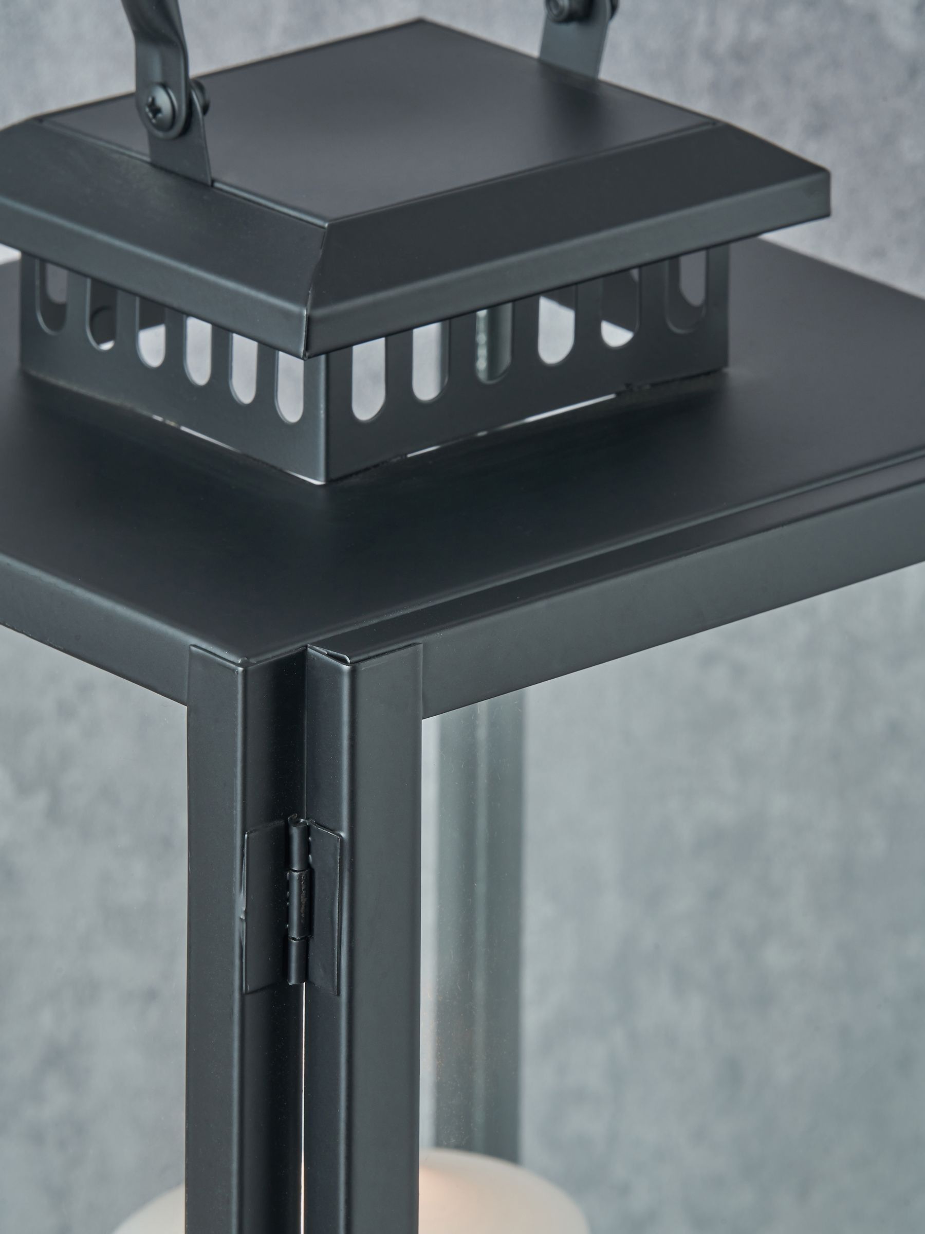 Pacific Lifestyle Black Glass Rectangular Large Lantern, imported from the UK