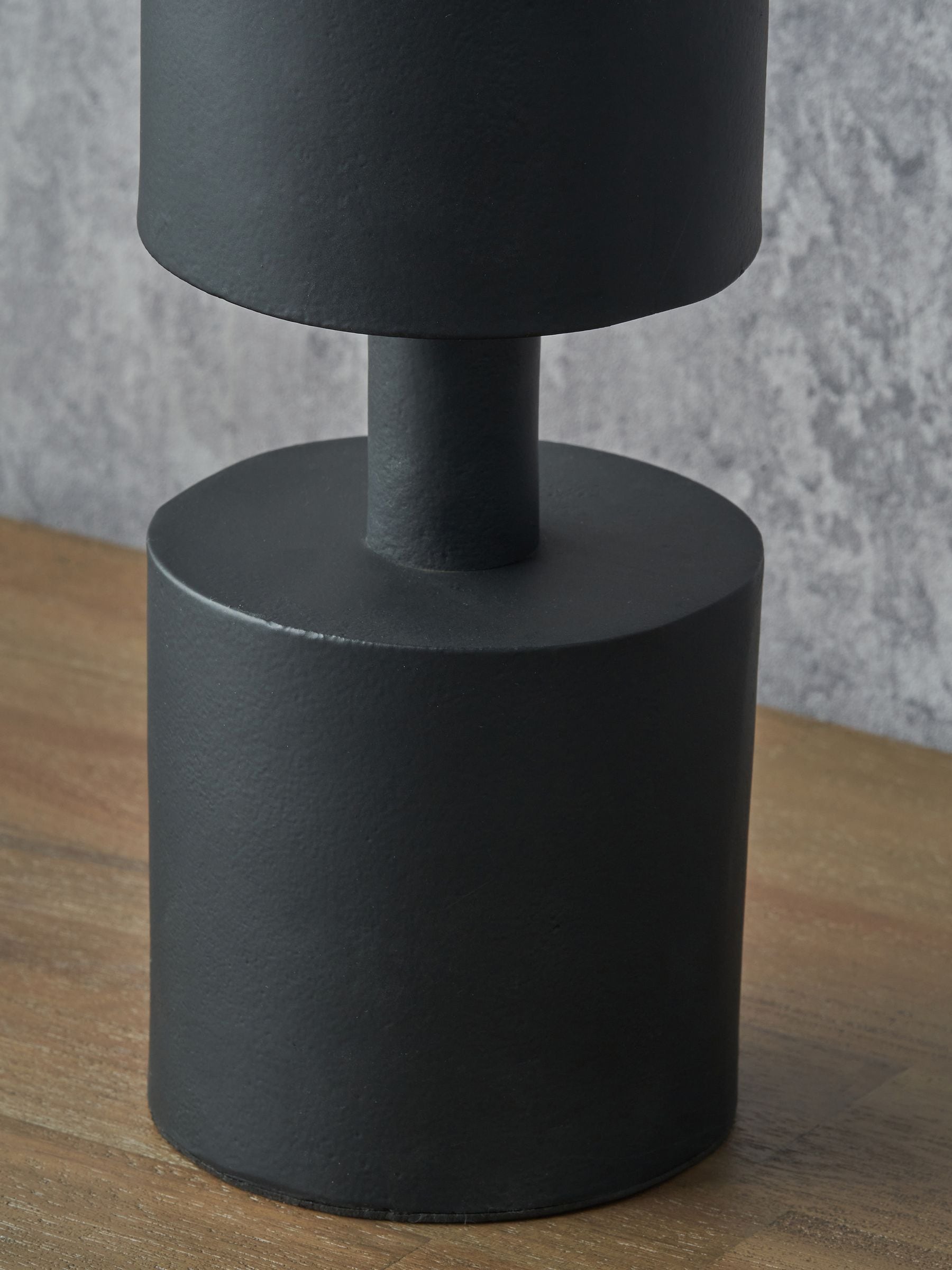 Pacific Lifestyle black metal pillar candle holder small, imported from the UK