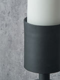 Pacific Lifestyle black metal pillar candle holder small, imported from the UK