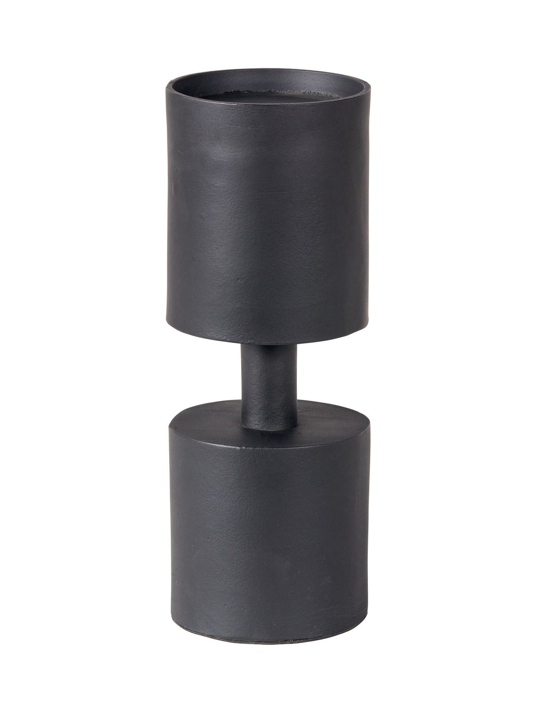 Pacific Lifestyle black metal pillar candle holder small, imported from the UK