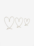 Silver metal wire heart wall art set of 3 (British brand)