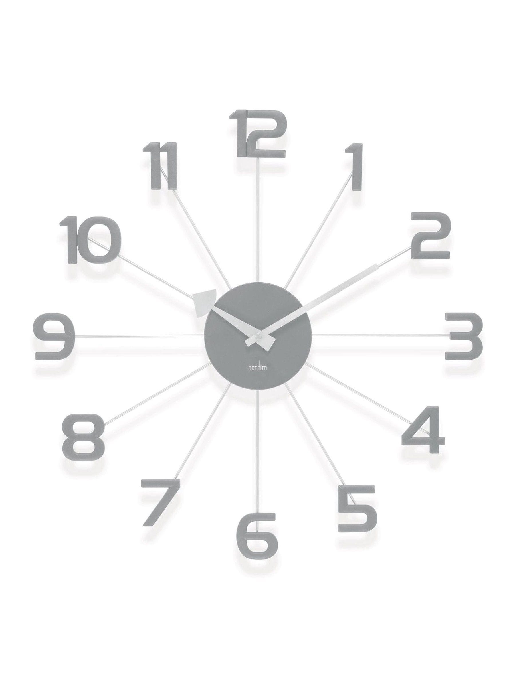 Modernist Wall Clock with Metal Spokes and Quartz Movement