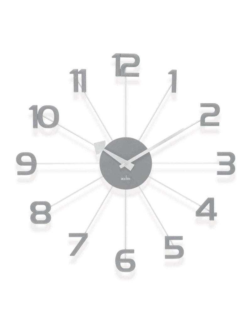 Modernist Wall Clock with Metal Spokes and Quartz Movement