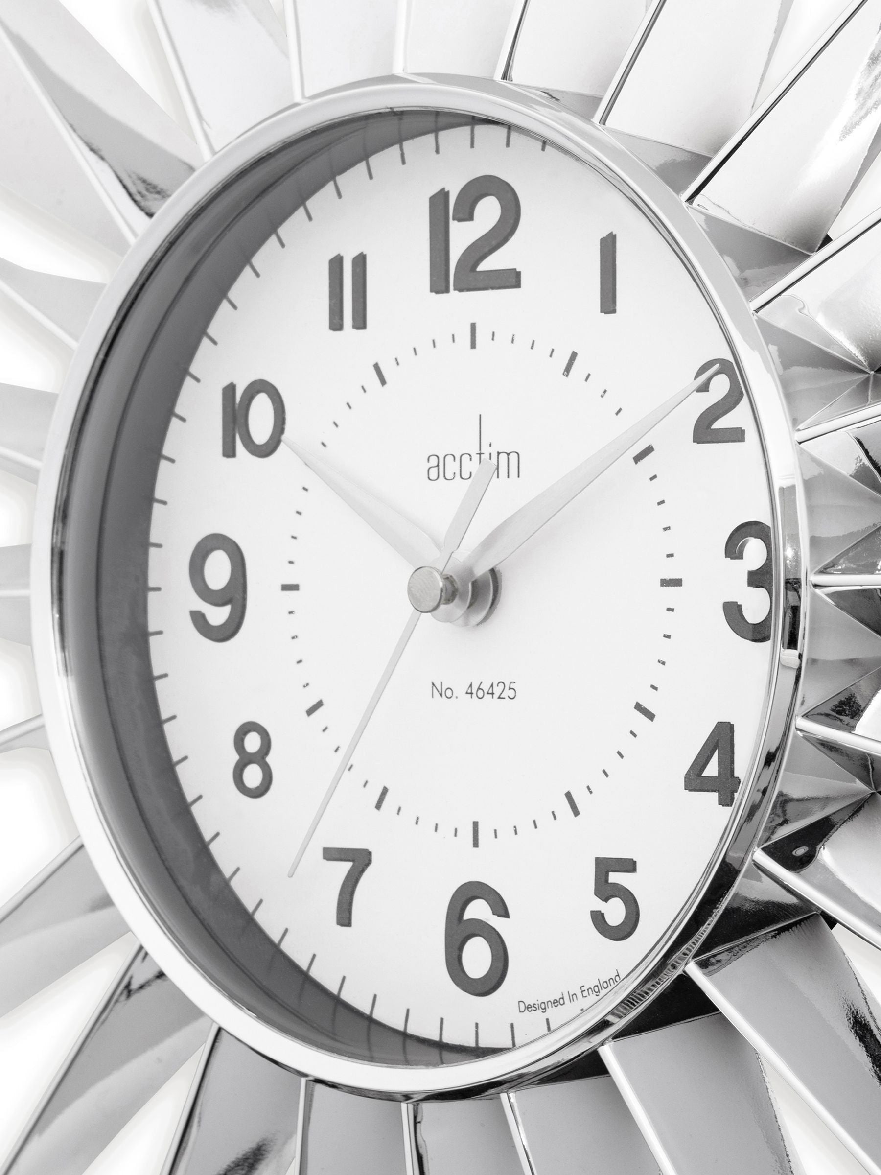 Acctim Clocks Silver Stella Starburst Wall Clock - British product