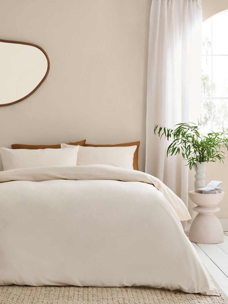 Ivory supersoft duvet cover and pillowcase set, UK version
