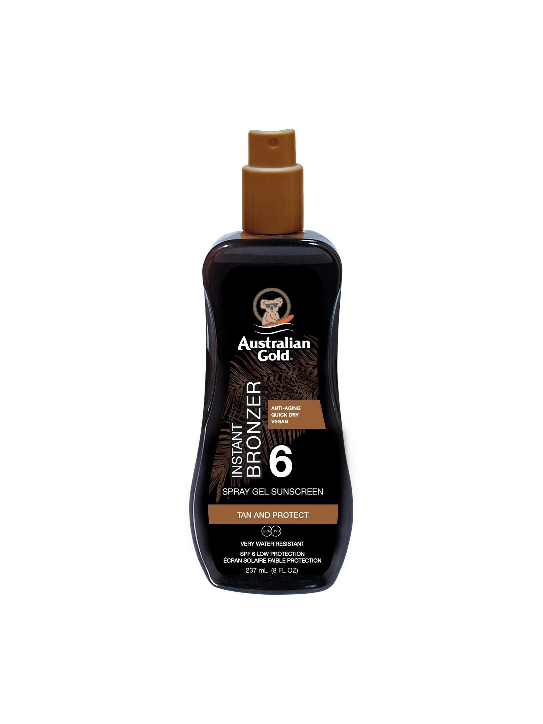 Australian Gold SPF 6 Instant Bronzer Spray Gel Sunscreen 237ml - British product