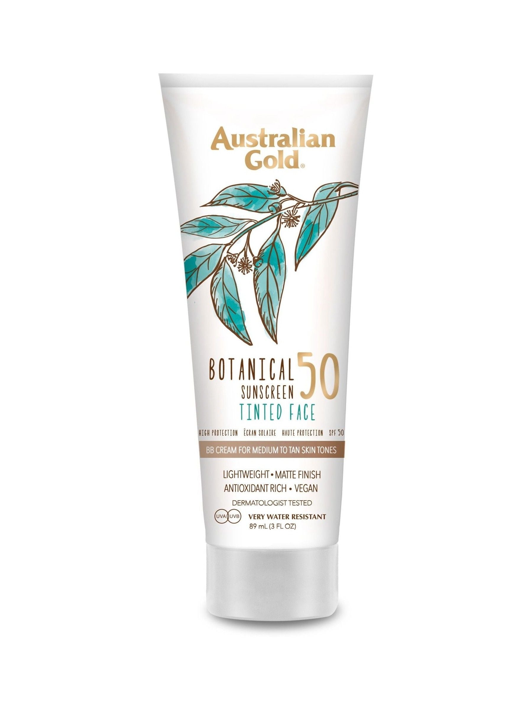 Australian Gold SPF50 tinted face lotion medium to tan - British product
