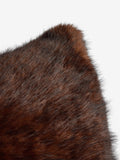 Chocolate brown fox faux fur draught excluder - British product