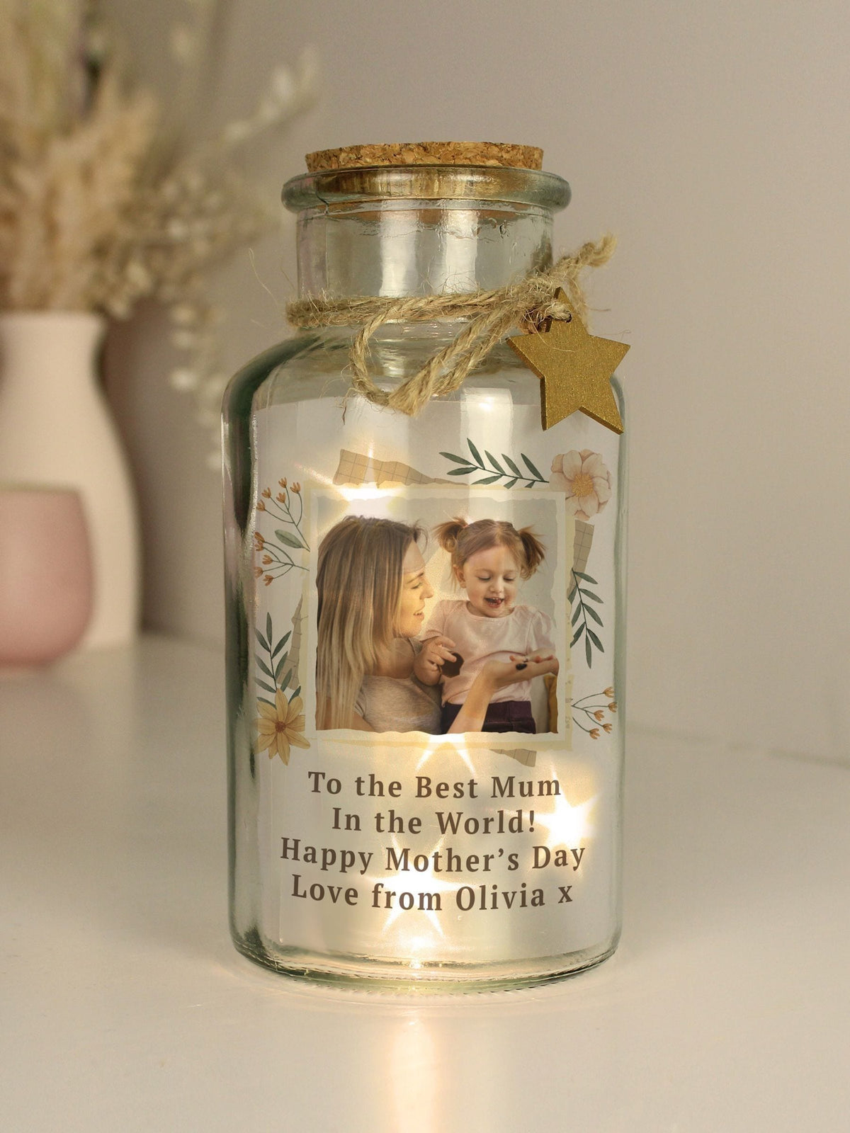 PMC personalised photo LED light up jar, imported from the UK