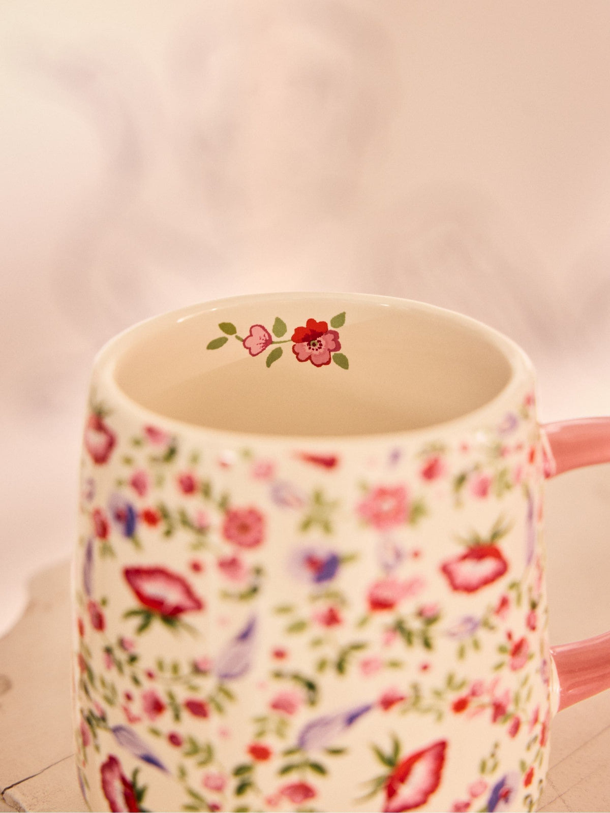Cath Kidston Set of 4 Cream Spring Birds Floral Billie Mug
