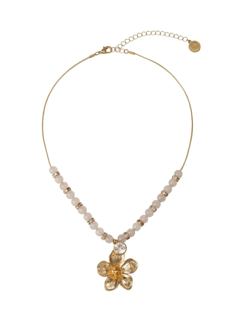 Bibi Bijoux Gold Tone Flower Bead Necklace 41cm - British product