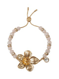 Bibi Bijoux gold tone flower bead friendship bracelet 23cm - British product