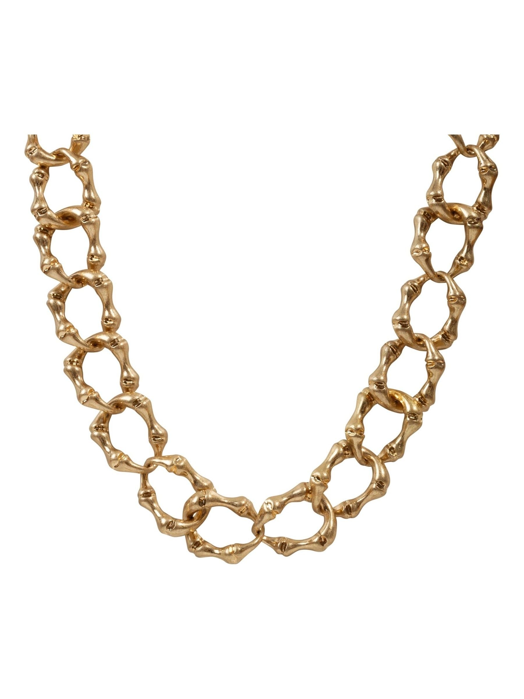 Bibi Bijoux Gold Bamboo Chain Necklace 40cm with 8cm Extender - British product