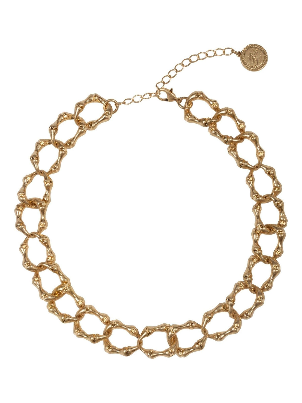 Bibi Bijoux Gold Bamboo Chain Necklace 40cm with 8cm Extender - British product
