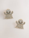 White Halloween ghost stud earrings (British brand)