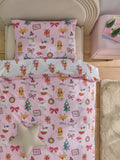 Pink Christmas Duvet Cover and Pillowcase Set (British brand)