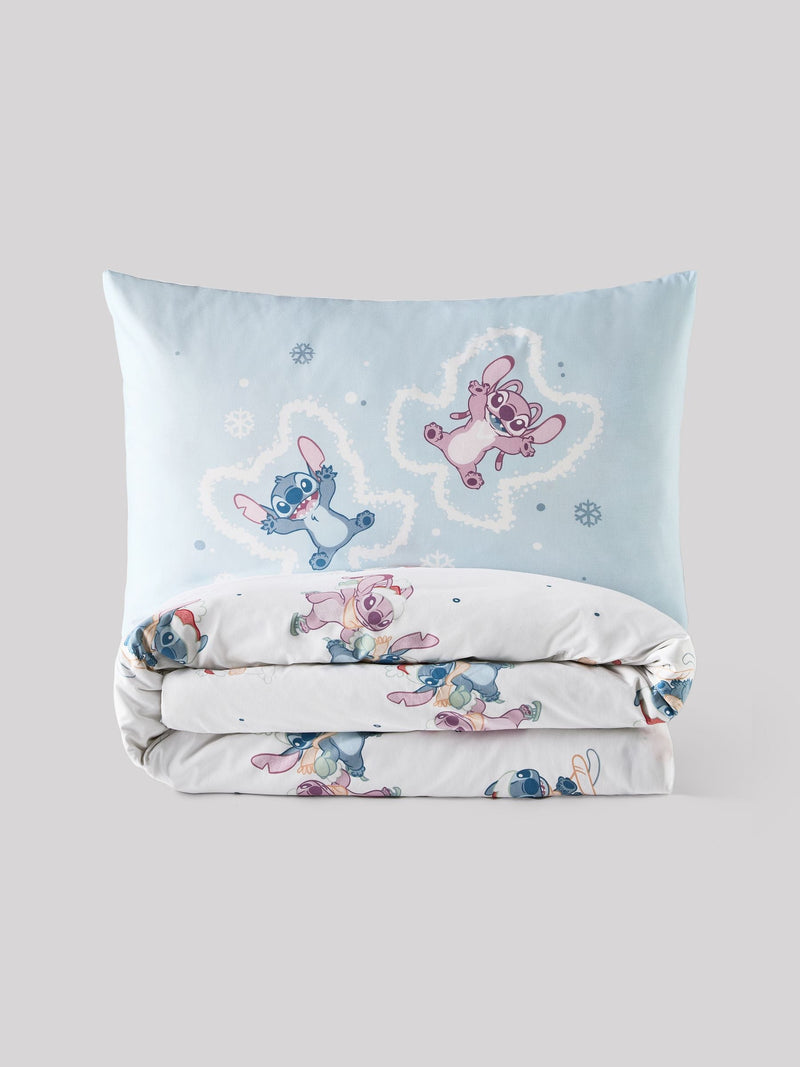 Blue Christmas Disney Lilo and Stitch duvet cover and pillowcase set - British product