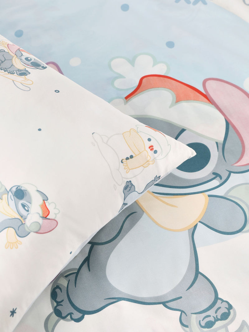 Blue Christmas Disney Lilo and Stitch duvet cover and pillowcase set - British product