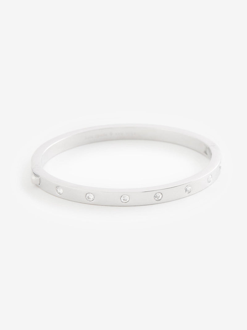 Kate Spade silver set in stone hinged bangle (British brand)
