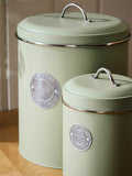 Sage green set of 2 storage jars for tea, coffee, and sugar (British brand)