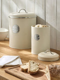 Cream Badge Set of 2 Metal Storage Jars for Tea, Coffee & Sugar - British product
