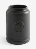 Black ceramic utensil pot with country badge design - British product