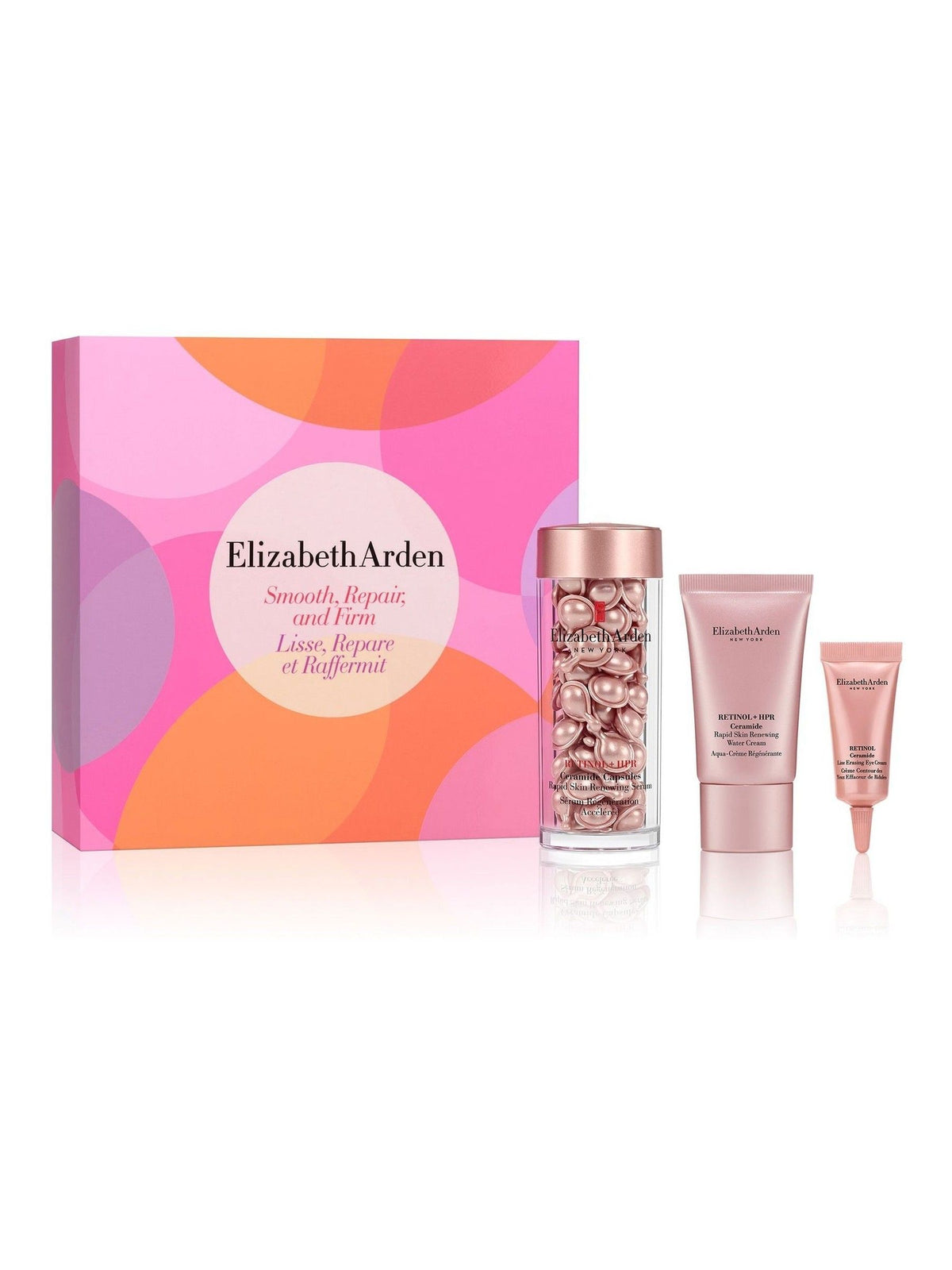 Elizabeth Arden Retinol + HPR Ceramide Smooth Repair Firm 60 capsules skincare gift set - British product