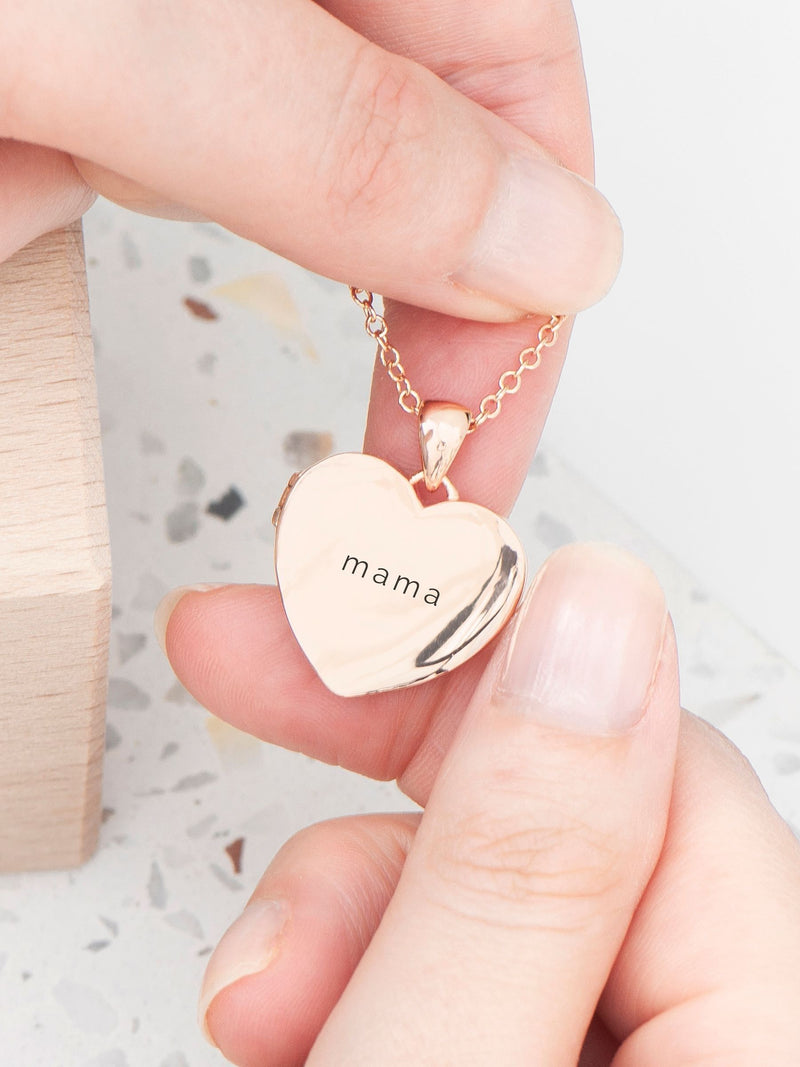 Treat Republic personalised heart photo locket with 2cm x 2cm pendant, imported from the UK