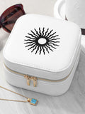Customizable Icon Travel Jewellery Case with Velvet Interior and Golden Zip Closure