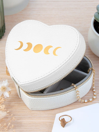 Treat Republic Customisable Icon Heart Jewellery Case Lunar Phase