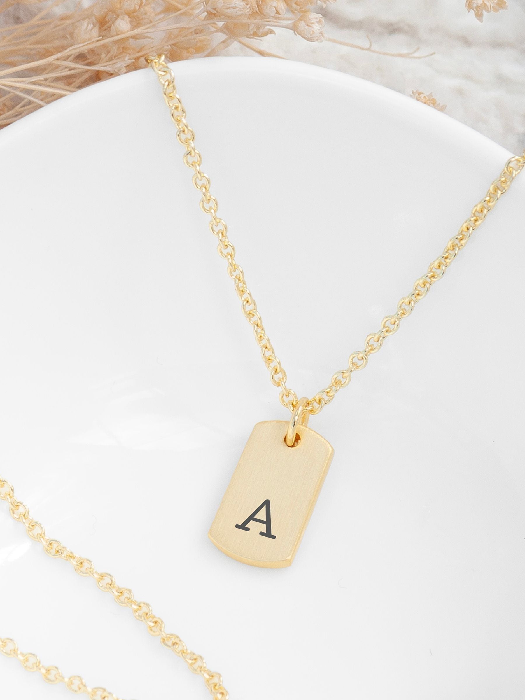Treat Republic monogrammed tag necklace chain length 41-46cm (British brand)