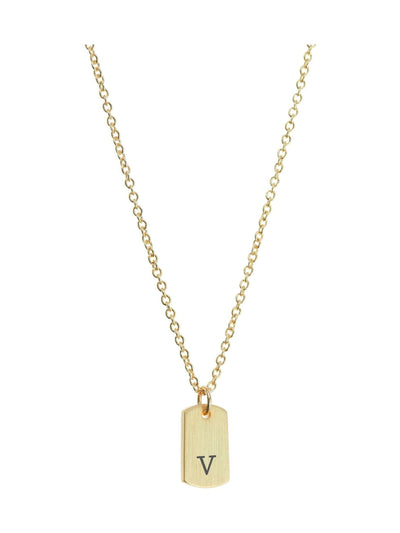 Treat Republic Monogrammert Tag Halskjede Gullkjede Lengde 41-46cm