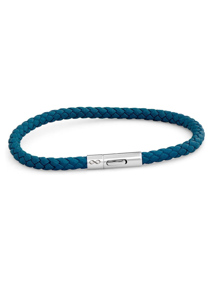 Treat Republic Mens Personalised Infinity Capsule Leather Bracelet