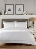 Vantona White Silver Beretta Double Stitch Quilt Cover Set