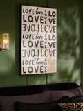 Black White Statement Love Hand Paint Detail Wall Art