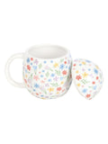 Something Different white spring floral print egg shaped ceramic mug 500ml (British brand)
