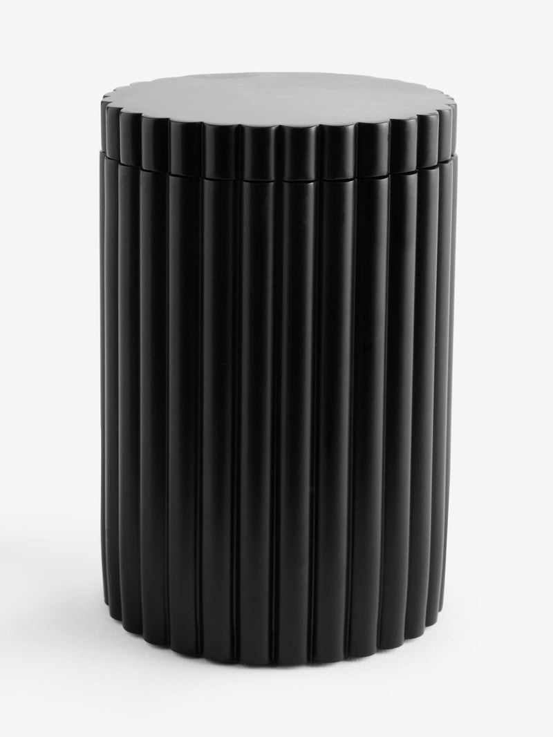 Black rib storage jar 13.5cm - British product