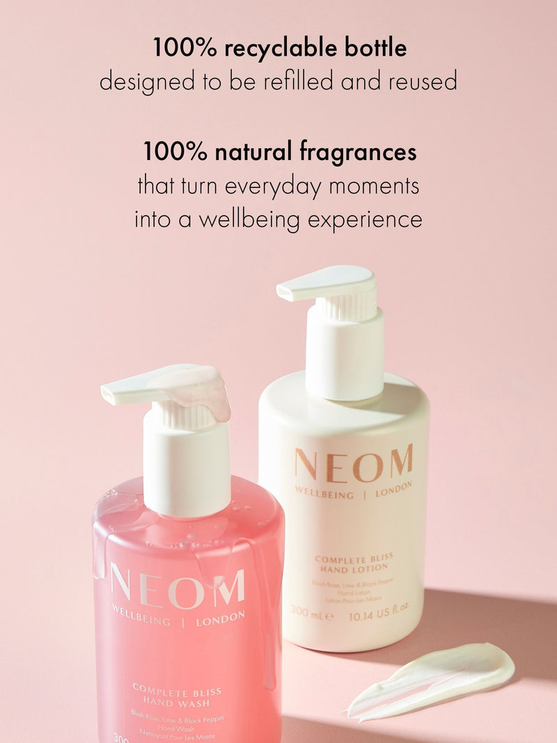 Neom Complete Bliss hand lotion Blush Rose, imported from the UK
